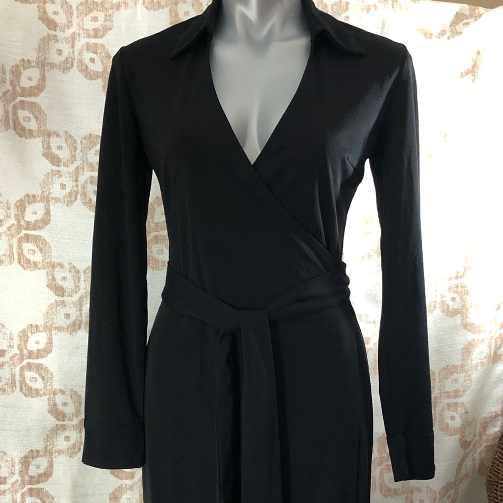 EXPRESS True Wrap Dress Black Stretch Size 5/6
